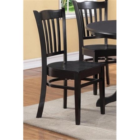 EAST WEST FURNITURE Gronton Dining Chair with Wood Seat in Black Finish Pack of 2 GRC-BLK-W